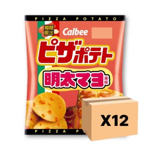가루비 피자 포테토 치즈 감자칩 포테이토칩 일본 과자 명란마요맛, 57g, 12개