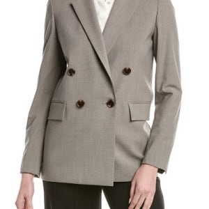 띠어리 Oversized 울 블렌드 더블 버튼 블레이저