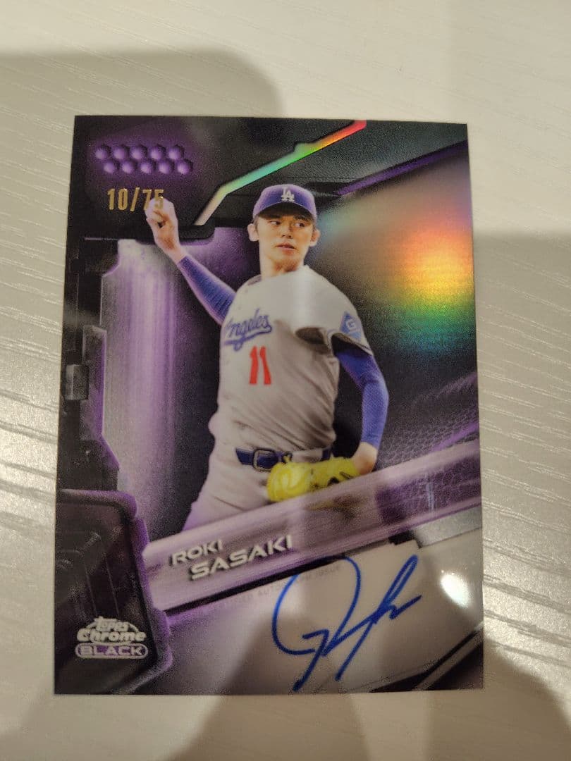 [75장 한정]Topps 사사키 로키 선수 친필 사인 카드(온카드)1