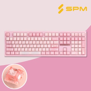 SPM 몽돌 키보드 PL108W 풀배열 딸기우유, 봉숭아축
