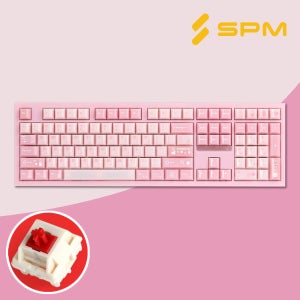 SPM 몽돌 키보드 PL108W 풀배열 딸기우유, 선셋축