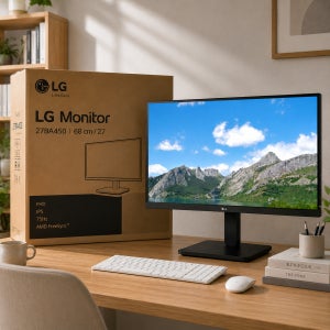 초단기사용 풀박스 LG 27 IPS LED 모니터 스피커내장 틸트 피벗