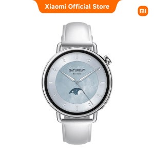 샤오미 워치 S4 41mm 가죽 스트랩 화이트 스마트 러닝 스포츠 운동 수영 마라톤 시계
