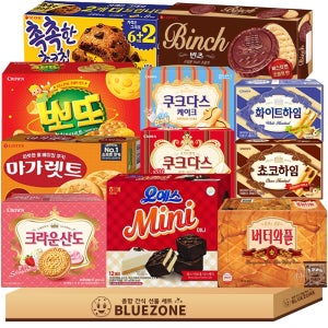 과자 세트 사무실 탕비실 간식 촉촉한 초코칩 버터와플 뽀또 크라운산도 오예스 미니 마가렛트 화이트 초코 하임 빈츠 쿠크다스 케이크 화이트 초코 몽실