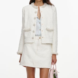 셀프포트레이트 크림 텍스처 데님 재킷 CREAM TEXTURED DENIM JACKET