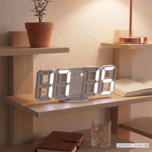 더올데이즈 3D 무소음 LED 탁상 시계 인테리어 디지털 미니시계 집들이 선물