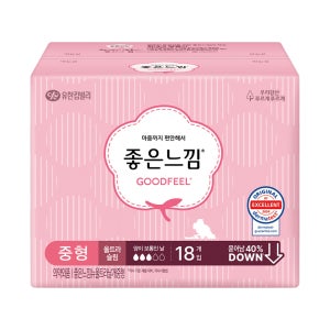 좋은느낌 오리지널 울트라슬림 날개형 중형, 18개입, 1팩