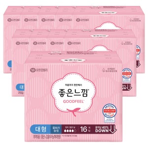 좋은느낌 오리지널 울트라슬림 날개형 대형, 16개입, 10팩