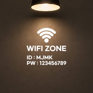 매장 와이파이스티커 카페 안내 WIFI ZONE 시트지제작 아이디 비밀번호 스티커 W001