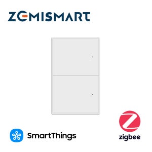 제미스마트 중성선 불필요 스마트 벽 스위치 2구 (2선식) zigbee 스마트싱스, 구글홈 연동 음성제어 출장설치 방문설치 606