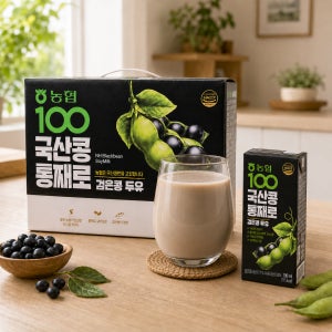 [국산콩] 농협식품 국산콩 통째로 검은콩두유 검은콩, 190ml, 24개