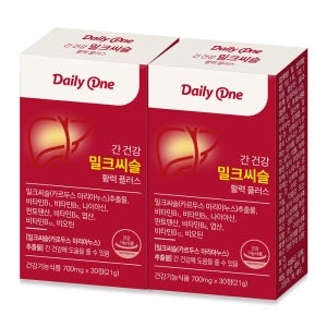 데일리원 간 건강 밀크씨슬 활력 플러스 실리마린 비타민B 30정, 2개