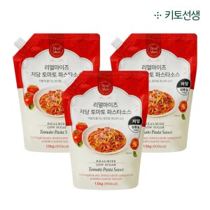 리얼마이즈 저당 토마토 파스타 소스 (대용량 스파게티 알룰로스 퓨레) 1.5kg, 3개
