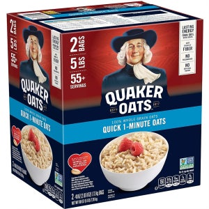 퀘이커 간편 조리 퀵 오트 100프로 통곡물 압착 귀리 1.13KG 2팩