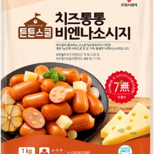튼튼스쿨 치즈통통 비엔나소시지(7무첨가 하이멜트치즈 1Kg)