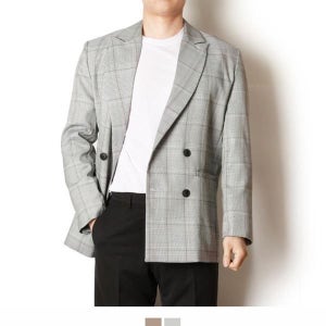 이지하우스 체크 남자 더블자켓 744173