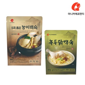 마니커에프앤지 녹두닭백숙500g+5곡품은 능이백숙900g (총2봉)냉장 오곡 능이 녹두 삼계탕