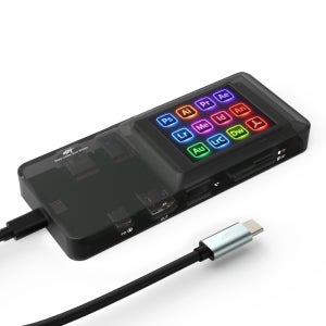 엠비에프 USB C 타입 8in1 멀티허브 점프게이트 커스텀 단축키 PC컨트롤러 MB1394