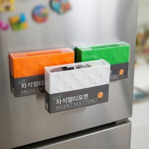 삼각몰 벽부착 자석수납함 소품정리함 냉장고부착 부품통