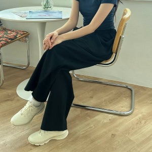 이푼아이 남녀공용 린넨 밴딩 스트링 와이드 일자 바지