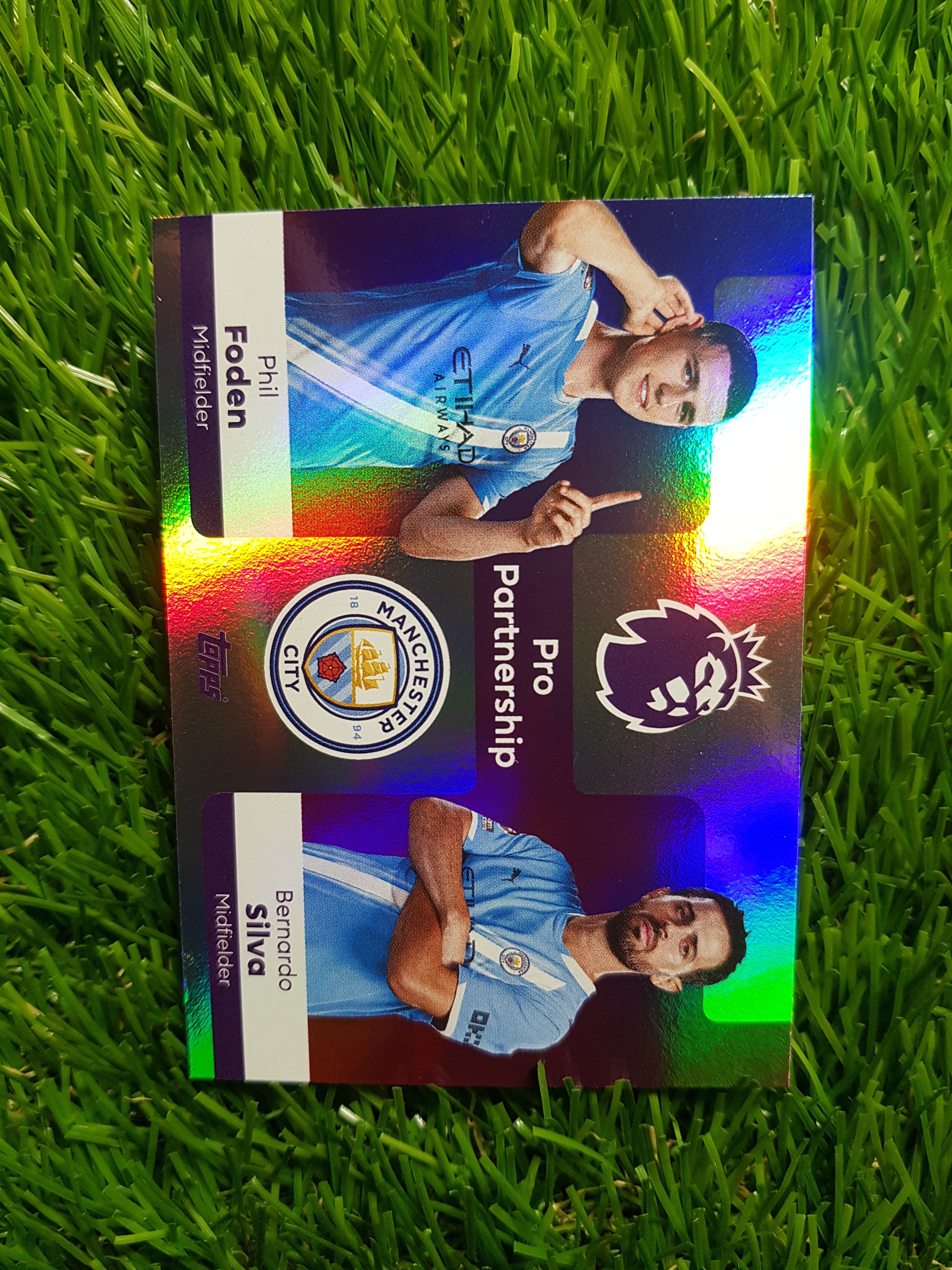 파니니 축구카드 Topps Premier League ’Pro Partnership’ 필 포든 & 베르나르두 실바 카드(372번, 맨체스터 시티 미드필더)