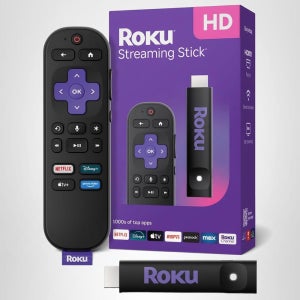 Roku 스트리밍 스틱 HD 음성 리모컨 포함 실시간 TV HD 1개