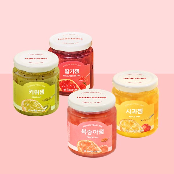 이삭토스트 과일잼 4개 세트 ㅣ 키위 복숭아 사과 딸기