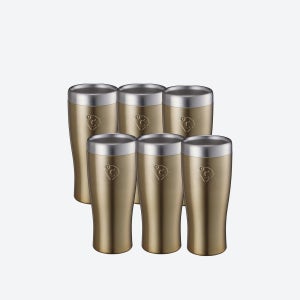 온도존 프리징 / 얼려서 쓰는 3중 텀블러 하이볼잔 맥주잔 260ml, 6개, 골드