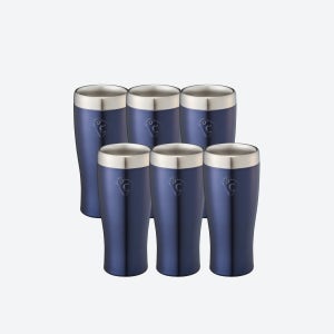 온도존 프리징 / 얼려서 쓰는 3중 텀블러 하이볼잔 맥주잔 260ml, 6개, 네이비