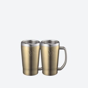 온도존 프리징 / 얼려서 쓰는 3중 텀블러 하이볼잔 맥주잔 420ml, 2개, 골드