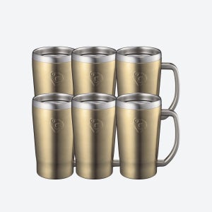 온도존 프리징 / 얼려서 쓰는 3중 텀블러 하이볼잔 맥주잔 420ml, 6개, 골드