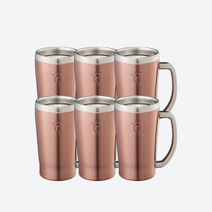 온도존 프리징 / 얼려서 쓰는 3중 텀블러 하이볼잔 맥주잔 420ml, 6개, 핑크