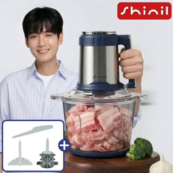 신일 대용량 전동 만능 마늘 다지기 멀티 곡물 분쇄기 이유식 유리 초퍼 마늘가는기계 가정용