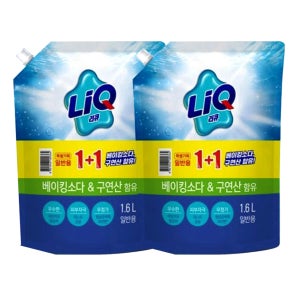 [겉포장지 빛바램] 리큐 프레시 드럼세탁세제 1.6L 2개 액체세제