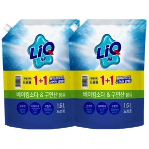 [겉포장지 빛바램]리큐 프레시 일반세탁세제 1.6L 2개 액체세제
