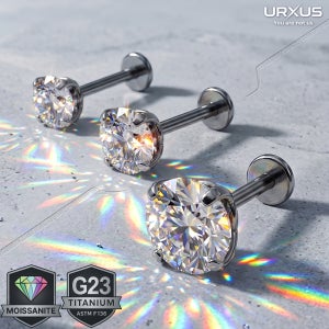 URXUS 모이사나이트 G23 티타늄 인터널 피어싱 ASTM F136