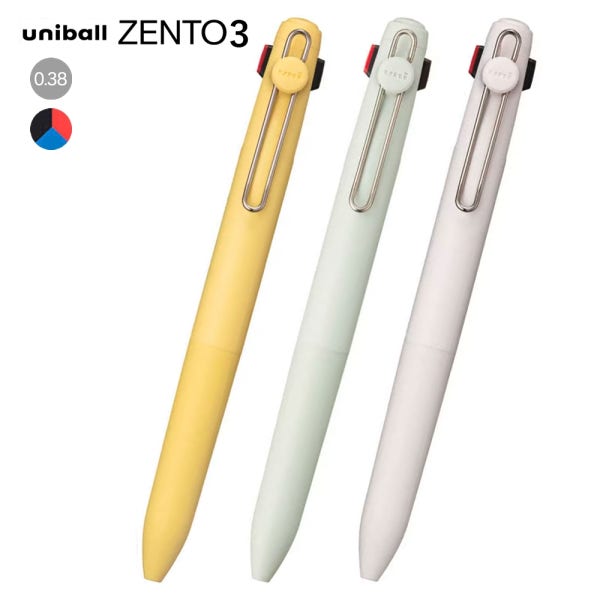 유니볼 젠토 3색볼펜 0.38 ZENTO 수성볼펜