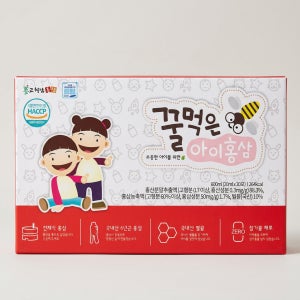 고철남홍삼 꿀먹은 아이홍삼 어린이 키즈 영양 보충 6년근 홍삼 30포 1박스