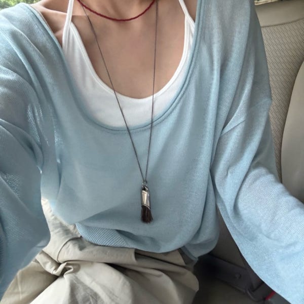 피버 피피 딥유넥 시스루니트