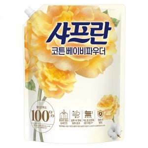 엘지 샤프란 리필 섬유유연제 코튼베이비파우더, 1.6L, 8개