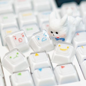 VARO PC 투명 한영 각인 키보드 커스텀 무지개팝 크리스탈 키캡 122키
