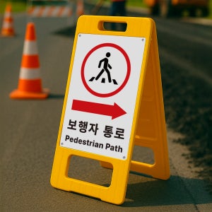보행자통로 안전통로 A형입간판 소형 단면