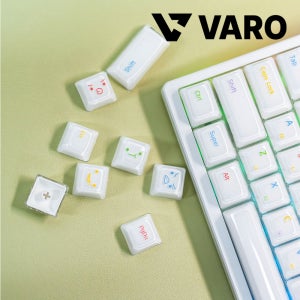 VARO 크리스탈키캡 키보드 한글 귀여운 키캡 무지개팝