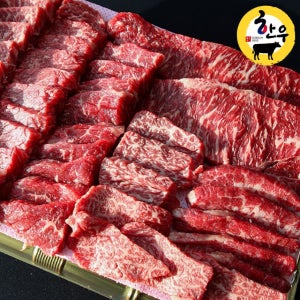 한우선물세트 구이용소고기 안심 꽃등심 치마살 부채살 한우육회 600g