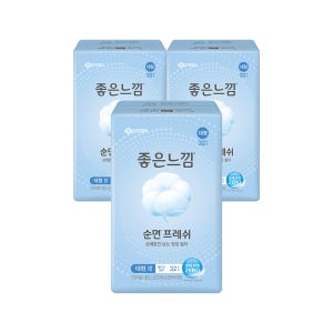 좋은느낌 순면프레쉬 대형 32매 X 3팩 / 냄새 99% 제거 순면 생리대