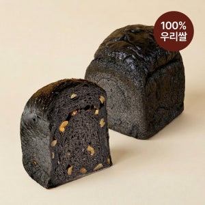 [100% 우리쌀] 먹물 호두 쌀식빵, 270g, 1개
