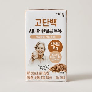 케어웰 고단백 시니어 렌틸콩 두유 단백질 & 칼슘 부모님 건강 선물 140ml 24팩