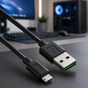 NETmate 마이크로 5핀 충전 데이터 듀얼 양면인식 케이블 0.5M
