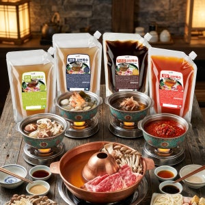이츠쉐프 대용량 25배수 고농축 샤브샤브 육수 2kgx6포 박스 전골 소스 업소용 식당용 4종