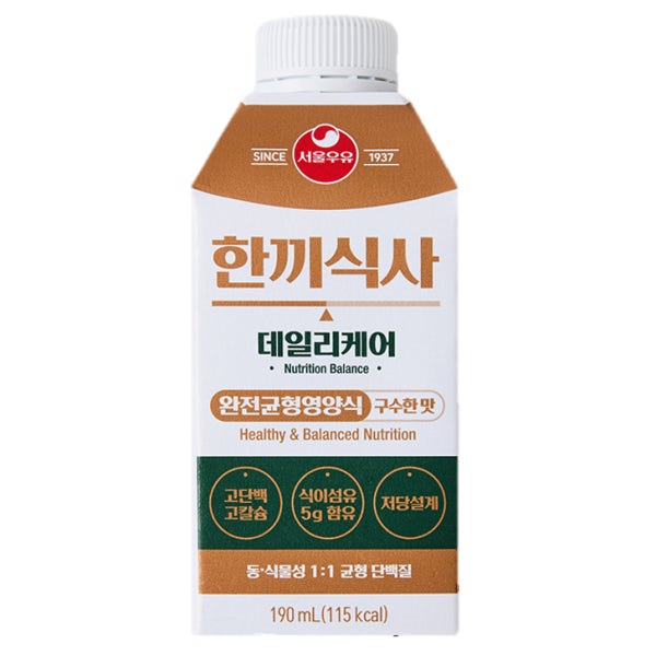 서을우유 한끼식사 190ML 단백질 구수한맛 18팩